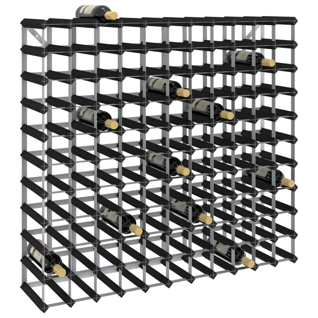 vidaXL Wine Rack for 12 Bottles Black Solid Pine Wood - Wine Rack
