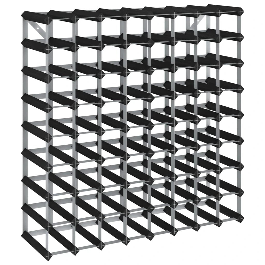 vidaXL Wine Rack for 12 Bottles Black Solid Pine Wood - Wine Rack