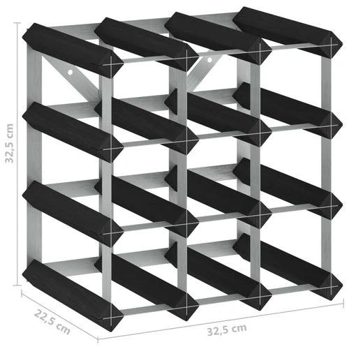 vidaXL Wine Rack for 12 Bottles Black Solid Pine Wood by vidaXL