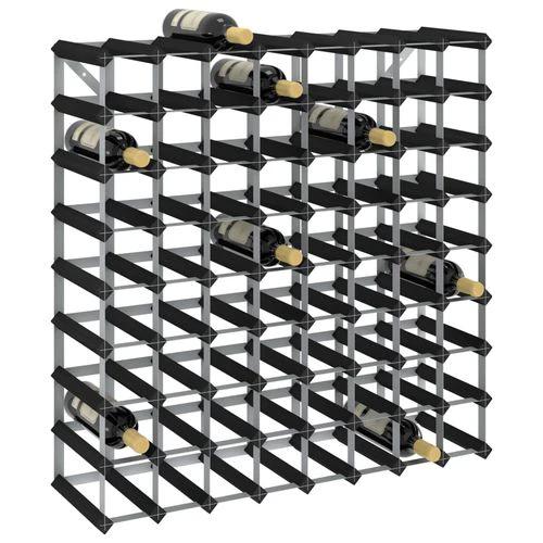 vidaXL Wine Rack for 12 Bottles Black Solid Pine Wood - Wine Rack