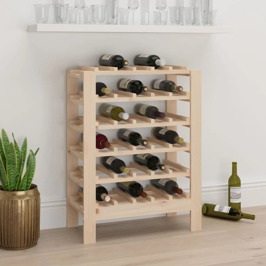 vidaXL Wine Rack 109.5x30x107.5 cm Solid Wood Pine - Wine Rack