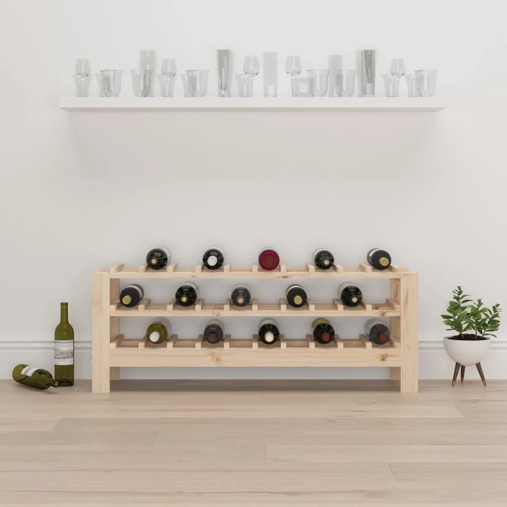 vidaXL Wine Rack 109.5x30x107.5 cm Solid Wood Pine - Wine Rack