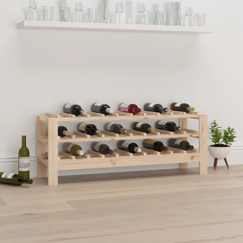 vidaXL Wine Rack 109.5x30x107.5 cm Solid Wood Pine - Wine Rack