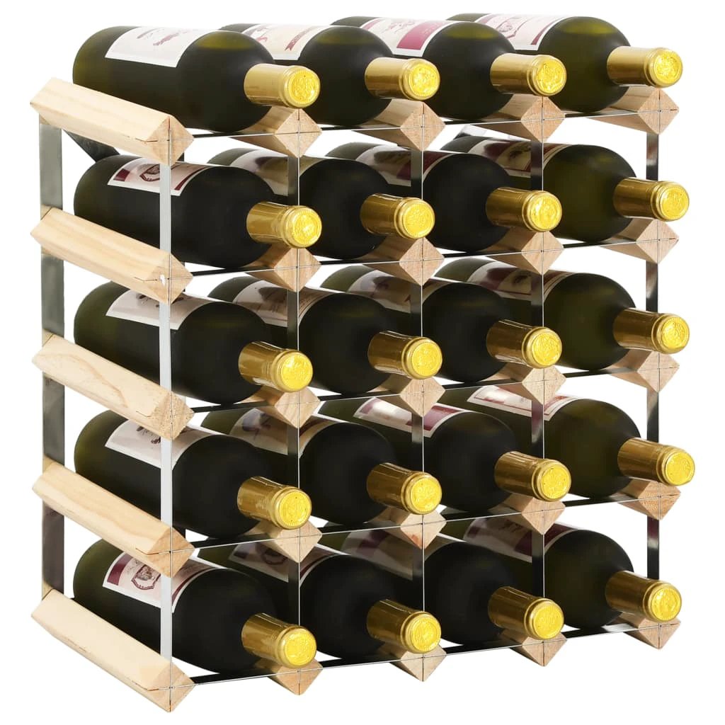 vidaXL Wine Rack for 12 Bottles Brown Solid Wood Pine - Wine Rack