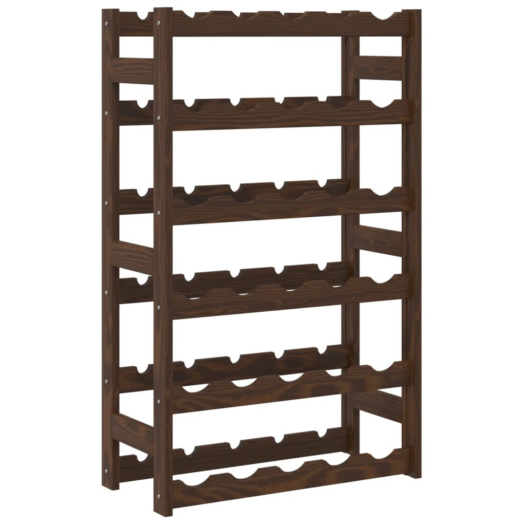 vidaXL Wine Rack for 12 Bottles Grey Solid Wood Pine by vidaXL