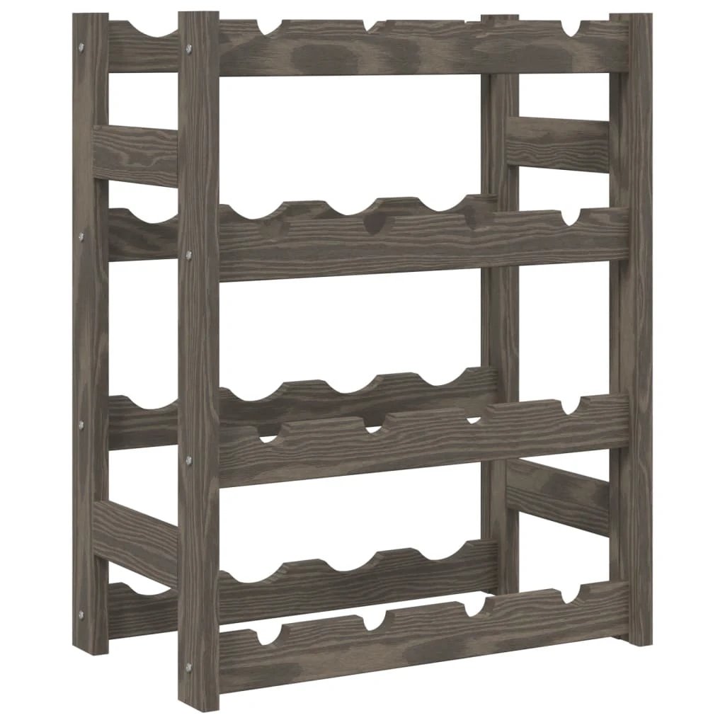 vidaXL vidaXL Wine Rack for 12 Bottles Grey Solid Wood Pine - Wine Rack
