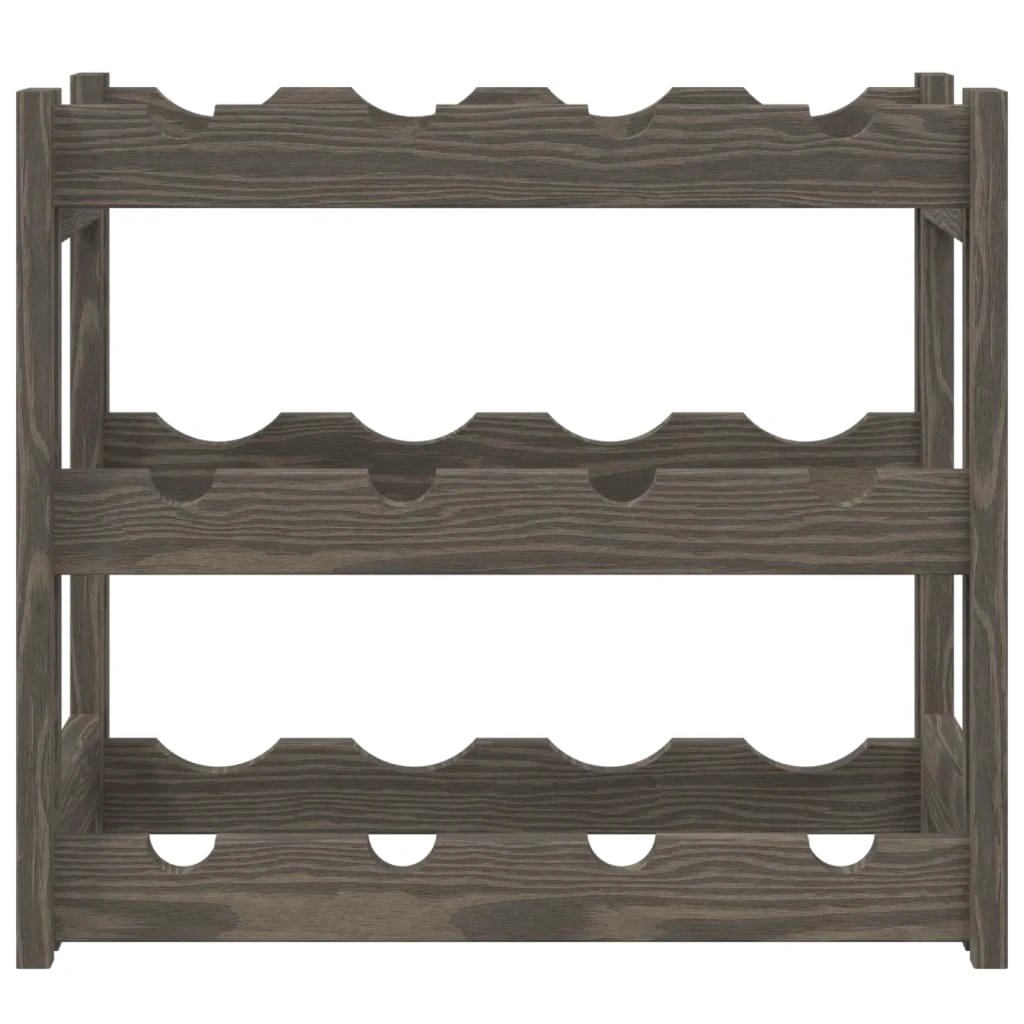vidaXL vidaXL Wine Rack for 12 Bottles Grey Solid Wood Pine - Wine Rack