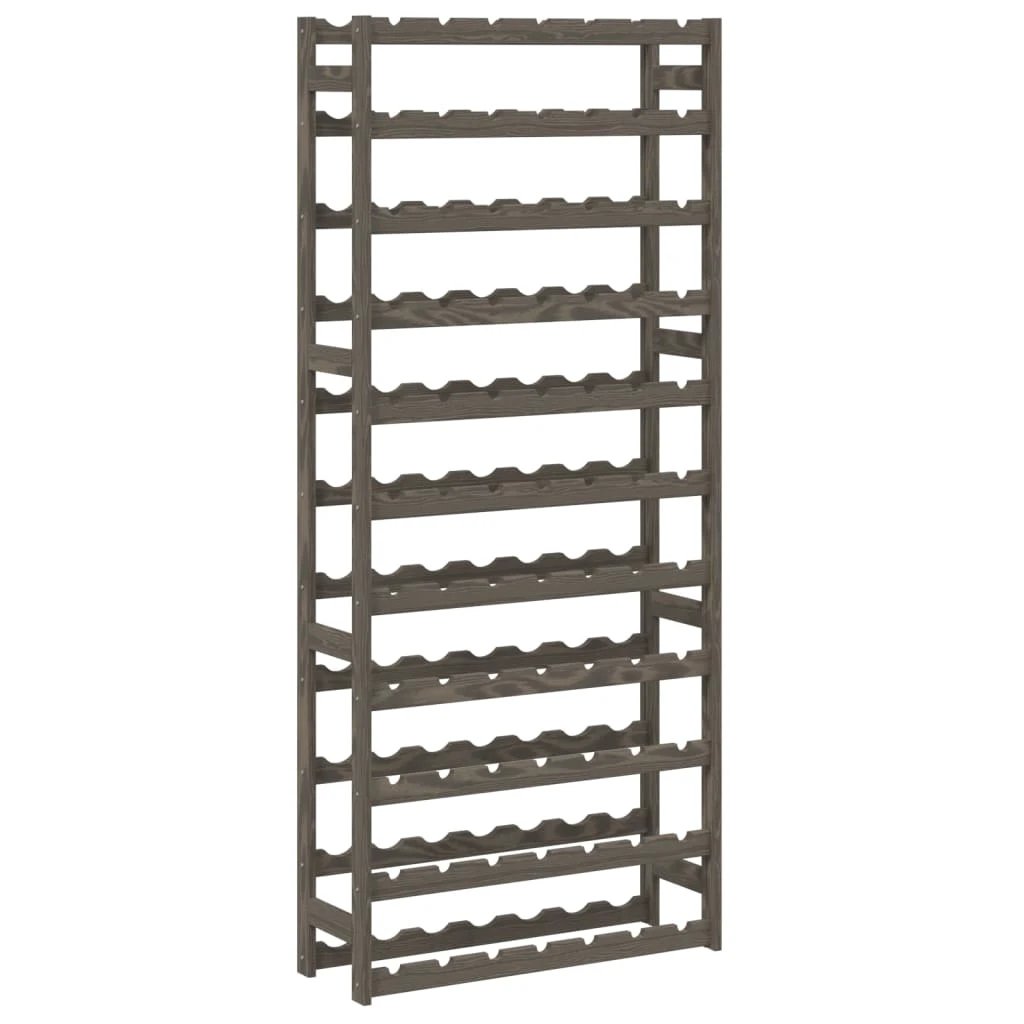 vidaXL vidaXL Wine Rack for 12 Bottles Grey Solid Wood Pine - Wine Rack