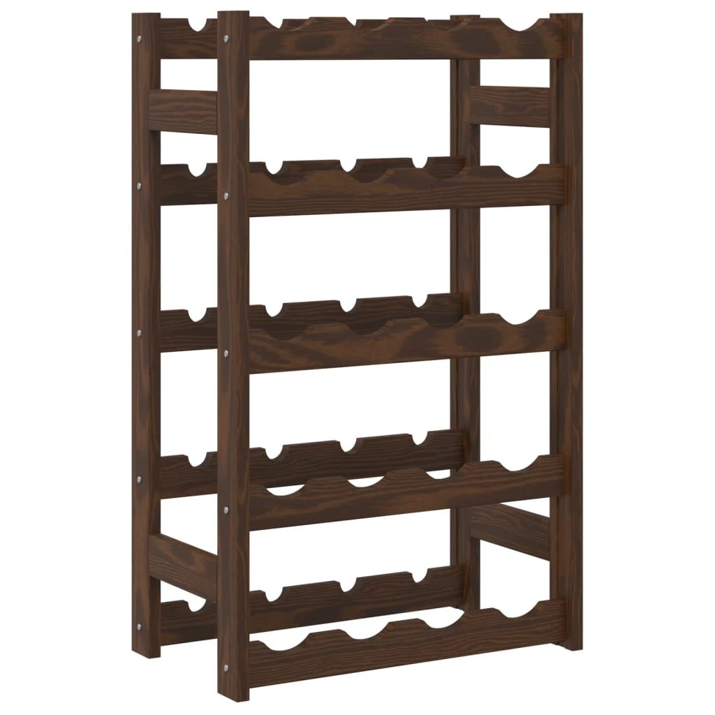vidaXL vidaXL Wine Rack for 12 Bottles Grey Solid Wood Pine - Wine Rack