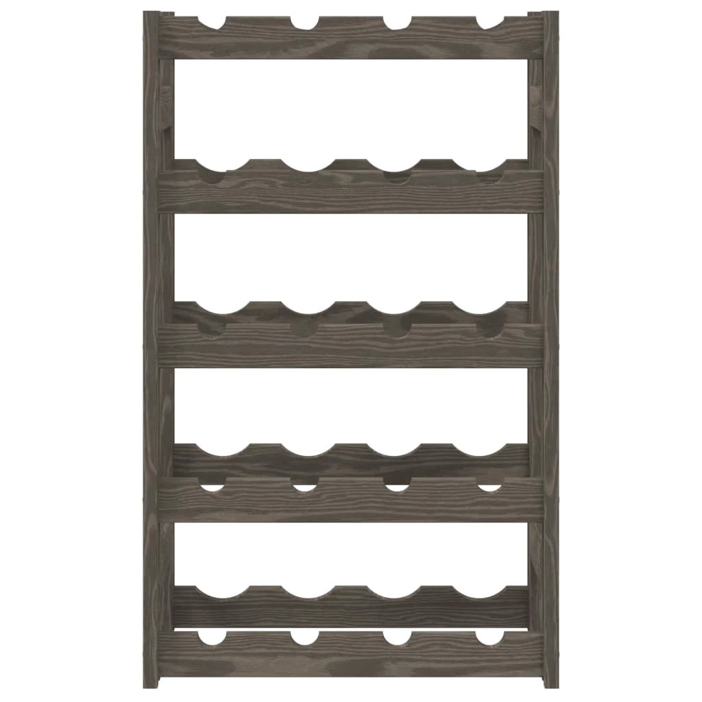 vidaXL Wine Rack for 12 Bottles Grey Solid Wood Pine by vidaXL