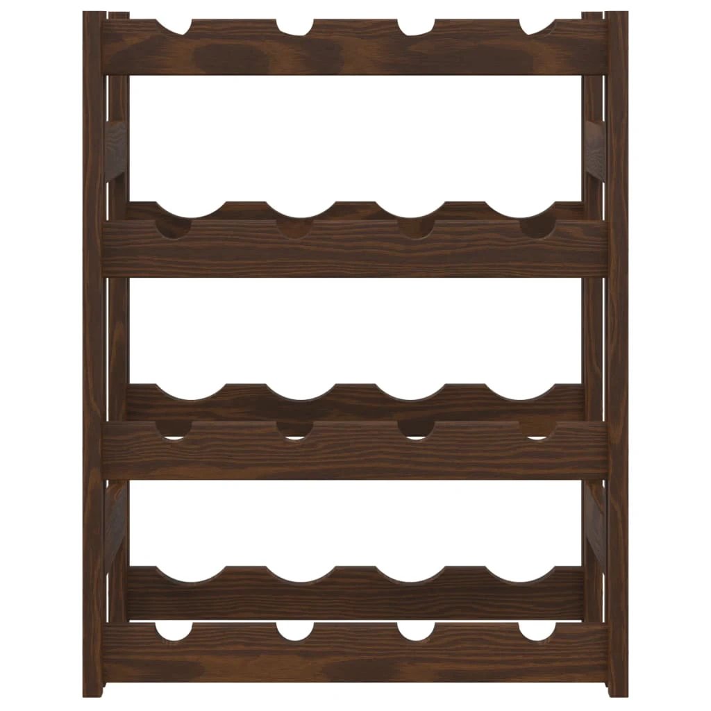 vidaXL Wine Rack for 12 Bottles Grey Solid Wood Pine by vidaXL