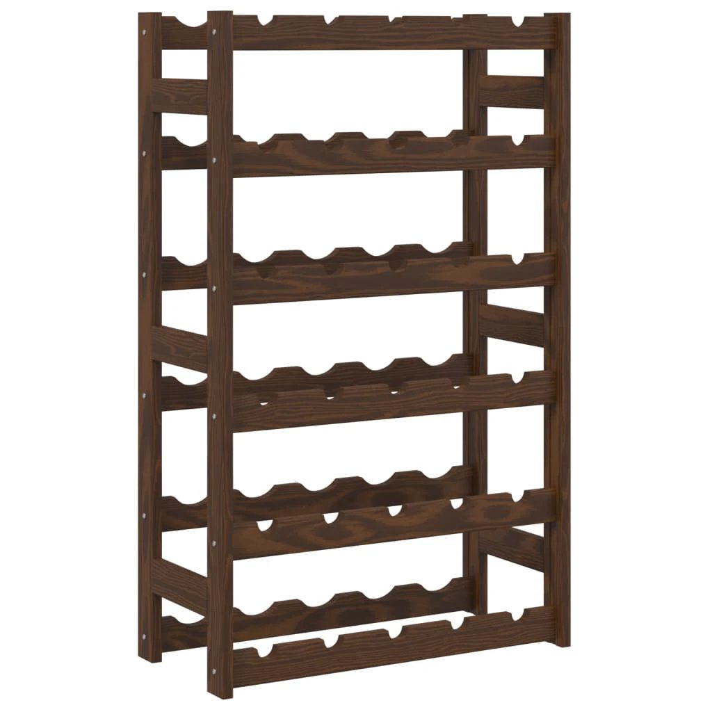vidaXL Wine Rack for 12 Bottles Grey Solid Wood Pine by vidaXL