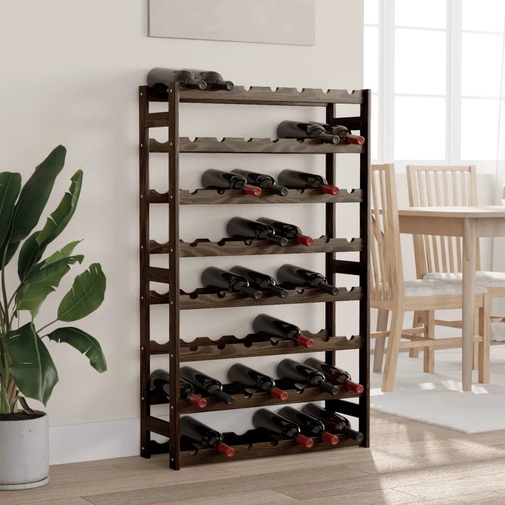 vidaXL vidaXL Wine Rack for 12 Bottles Grey Solid Wood Pine - Wine Rack