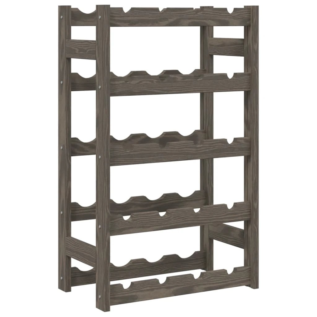 vidaXL Wine Rack for 12 Bottles Grey Solid Wood Pine by vidaXL