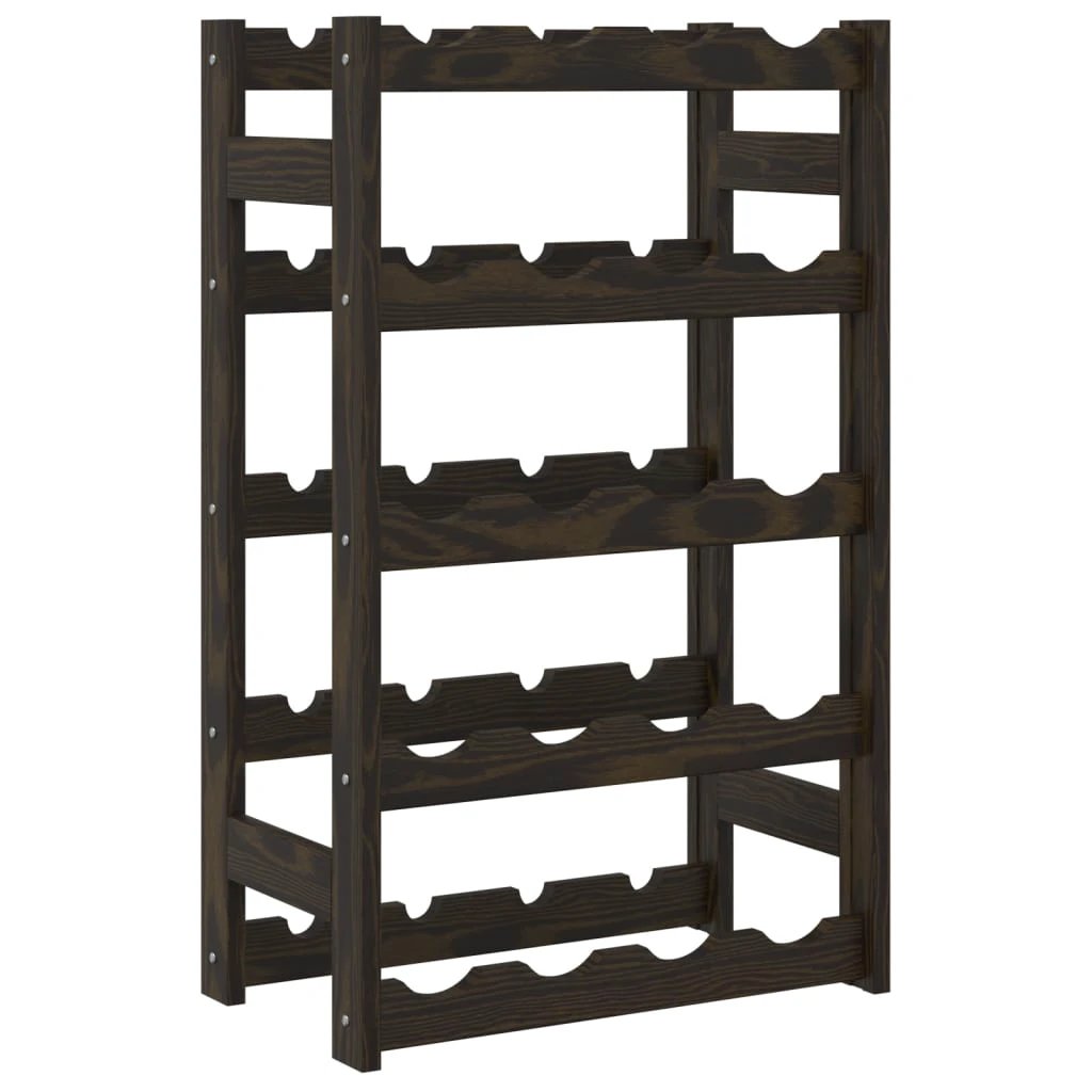 vidaXL vidaXL Wine Rack for 12 Bottles Grey Solid Wood Pine - Wine Rack