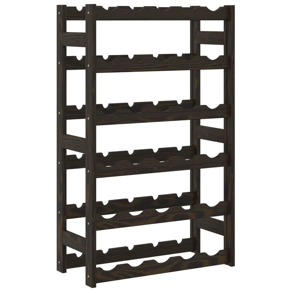 vidaXL Wine Rack for 12 Bottles Grey Solid Wood Pine by vidaXL