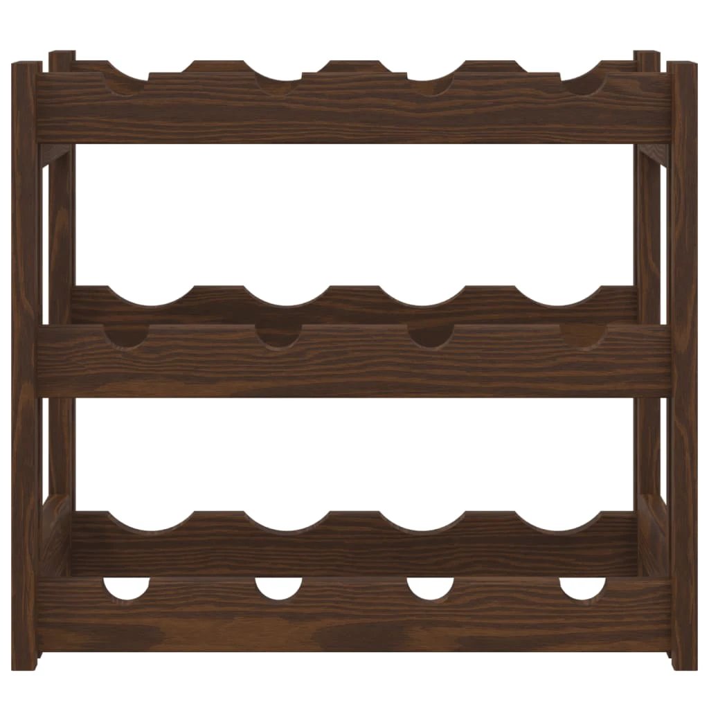 vidaXL Wine Rack for 12 Bottles Grey Solid Wood Pine by vidaXL