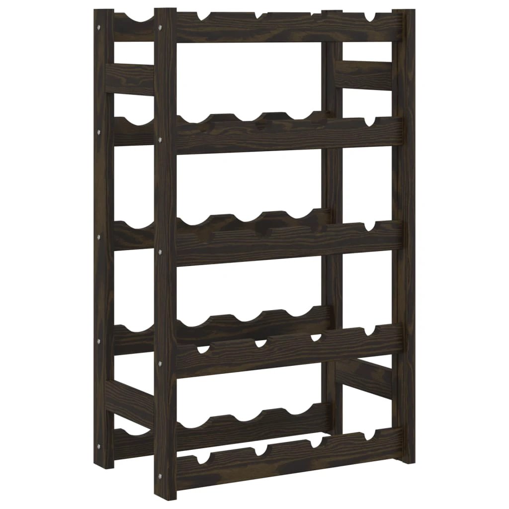vidaXL vidaXL Wine Rack for 12 Bottles Grey Solid Wood Pine - Wine Rack