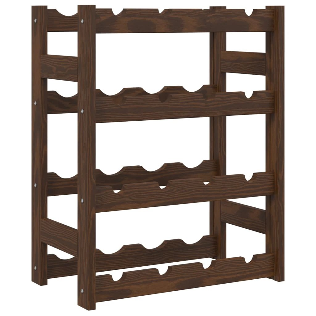 vidaXL Wine Rack for 12 Bottles Grey Solid Wood Pine by vidaXL