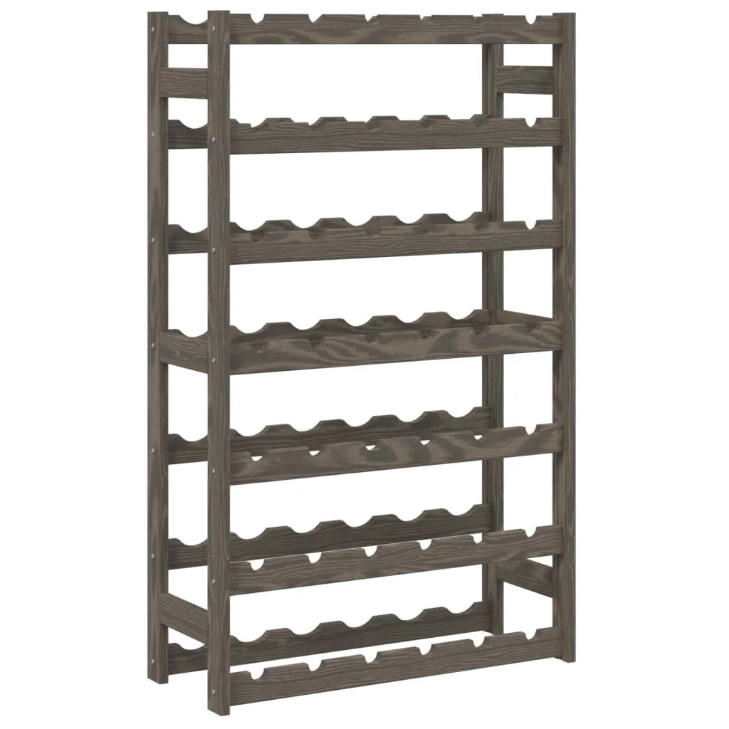 vidaXL Wine Rack for 12 Bottles Grey Solid Wood Pine by vidaXL