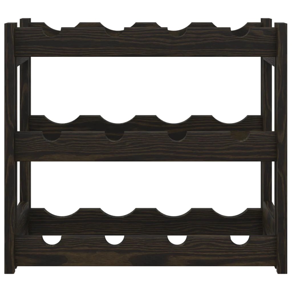 vidaXL Wine Rack for 12 Bottles Grey Solid Wood Pine by vidaXL