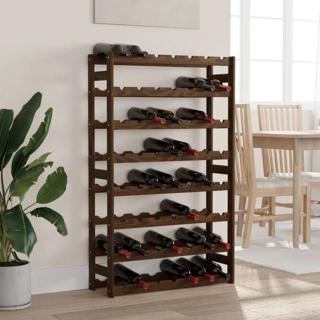 vidaXL vidaXL Wine Rack for 12 Bottles Grey Solid Wood Pine - Wine Rack