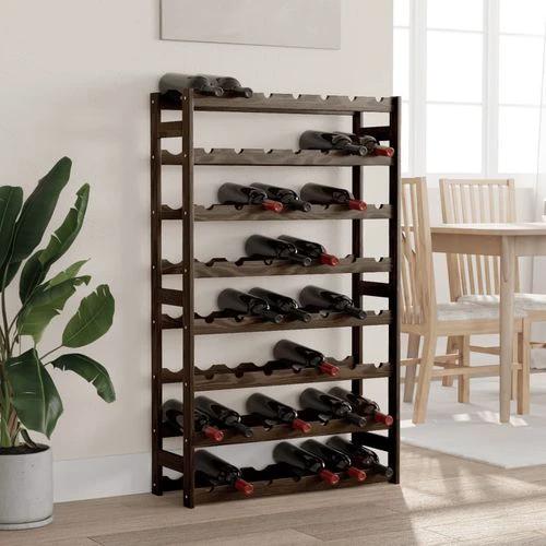 vidaXL Wine Rack for 12 Bottles Grey Solid Wood Pine by vidaXL