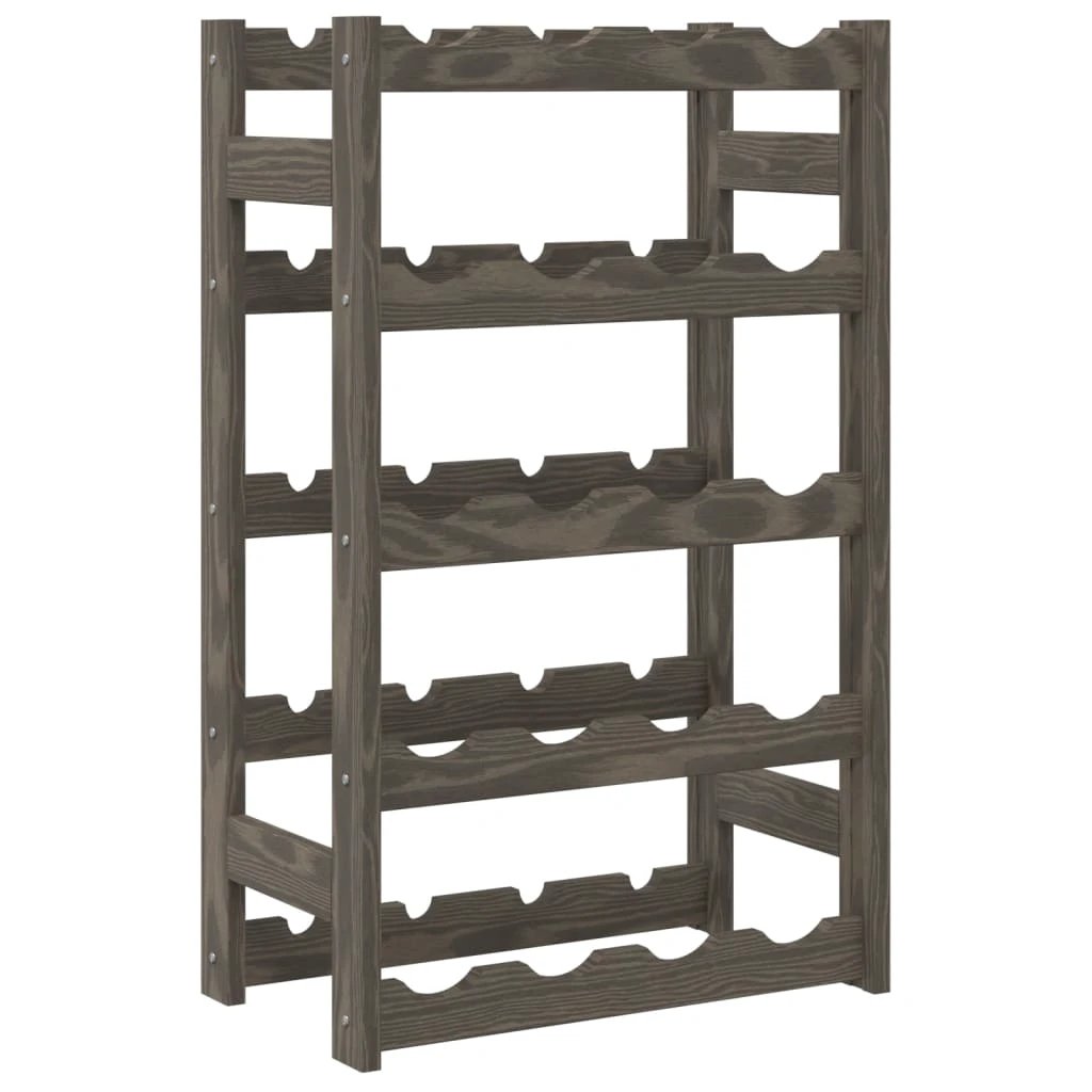 vidaXL Wine Rack for 12 Bottles Grey Solid Wood Pine by vidaXL