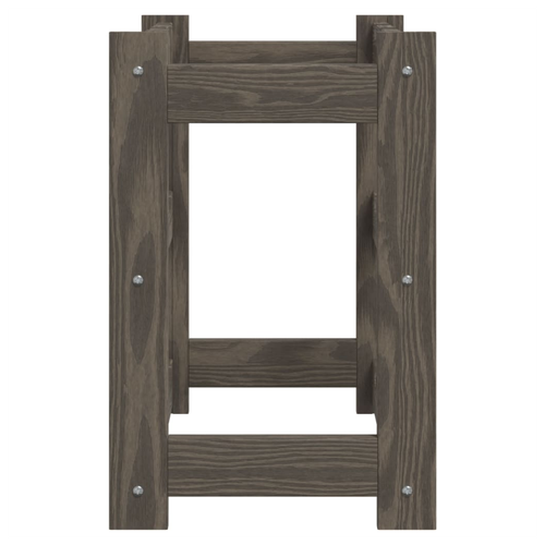 vidaXL Wine Rack for 12 Bottles Grey Solid Wood Pine by vidaXL