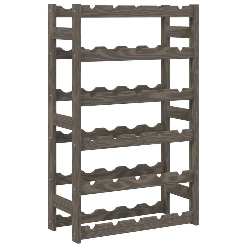 vidaXL vidaXL Wine Rack for 12 Bottles Grey Solid Wood Pine - Wine Rack