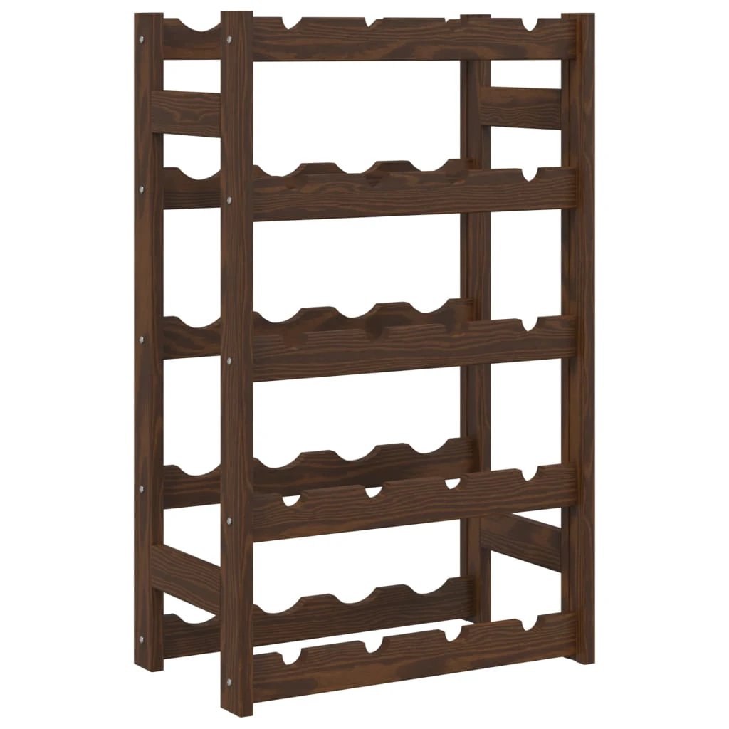 vidaXL vidaXL Wine Rack for 12 Bottles Grey Solid Wood Pine - Wine Rack