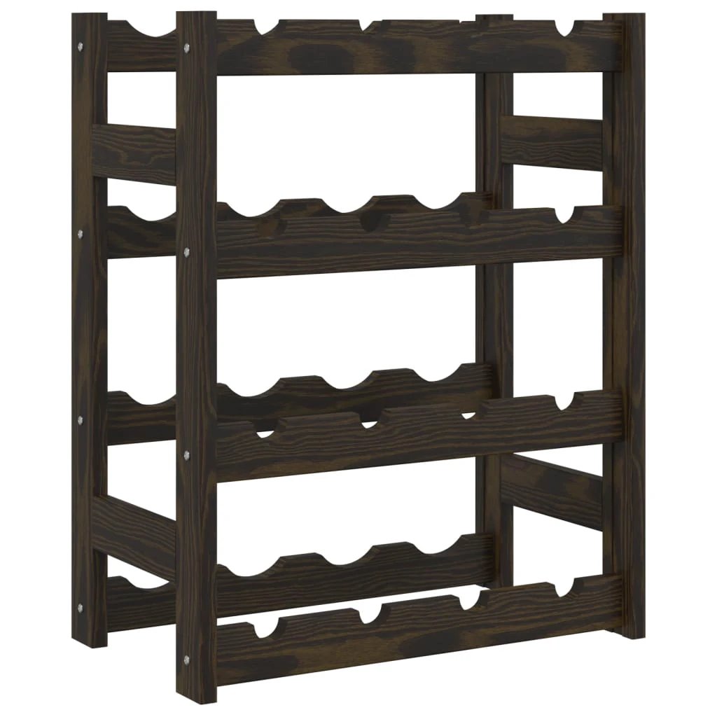 vidaXL Wine Rack for 12 Bottles Grey Solid Wood Pine by vidaXL