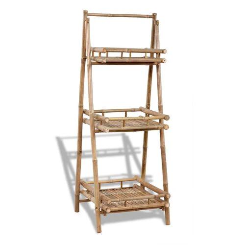 3-Tier Folding Bamboo Plant Rack by vidaXL