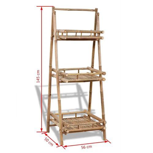 vidaXL 3-Tier Folding Bamboo Plant Rack - Wine Rack