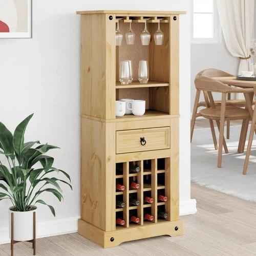 vidaXL Wine Rack Corona 56x35x120 cm Solid Wood Pine by vidaXL