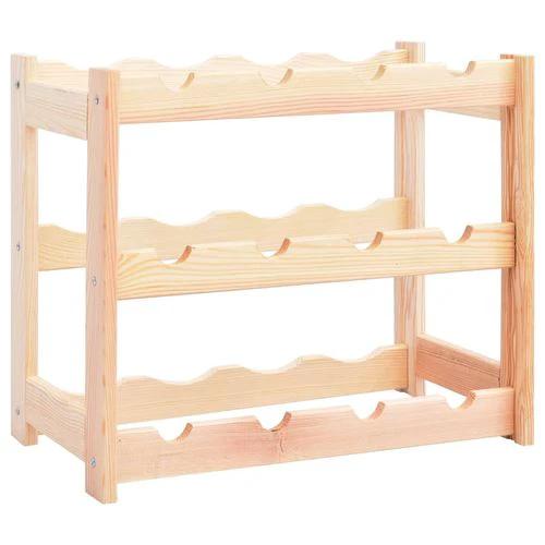 Wine Rack for 12 Bottles Pinewood by vidaXL