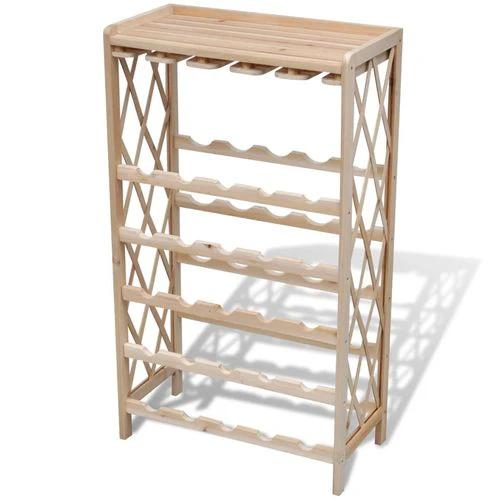 vidaXL Wine Rack for 25 Bottles Solid Fir Wood - Wine Rack