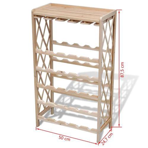 Wine Rack for 25 Bottles Solid Fir Wood by vidaXL
