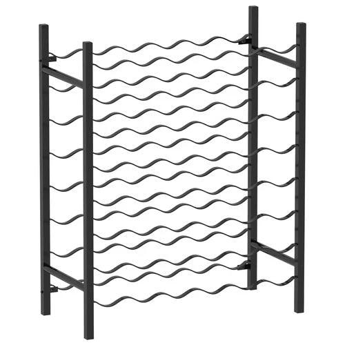 vidaXL Wine Rack for 48 Bottles Black Metal - Wine Rack