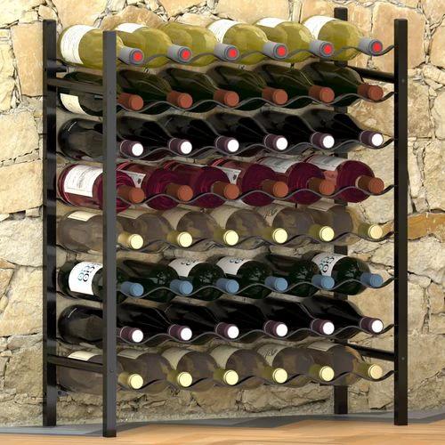 vidaXL Wine Rack for 48 Bottles Black Metal - Wine Rack