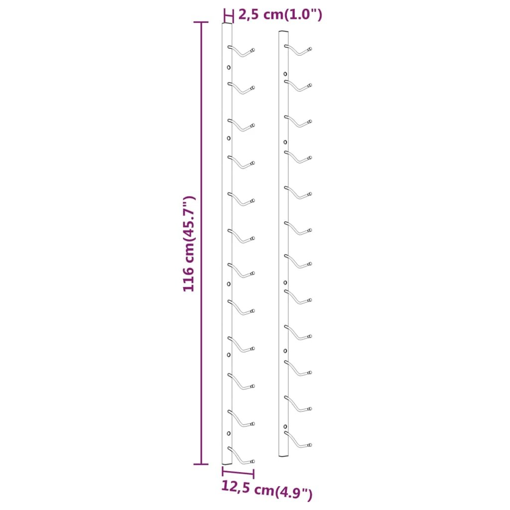 vidaXL Wall Mounted Wine Rack for 12 Bottles White Iron by vidaXL