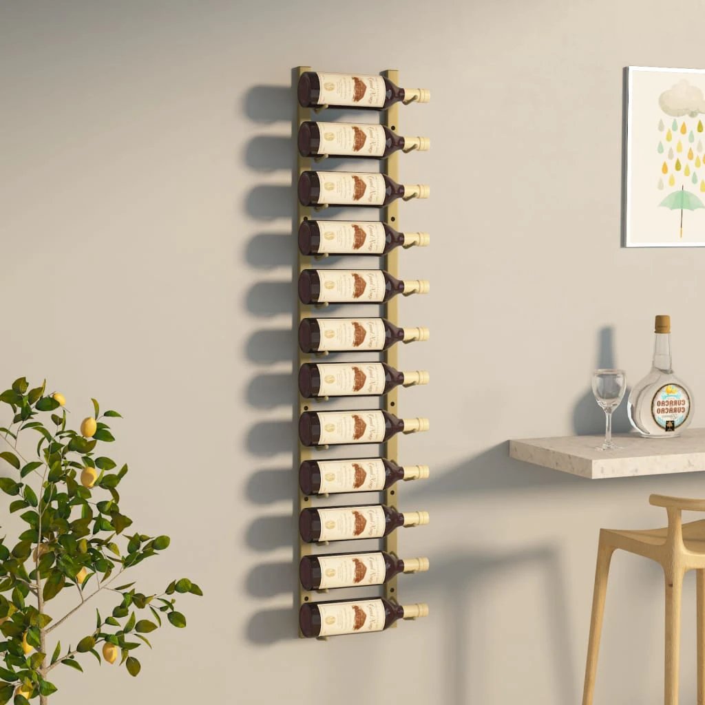 vidaXL Wall Mounted Wine Rack for 12 Bottles White Iron by vidaXL