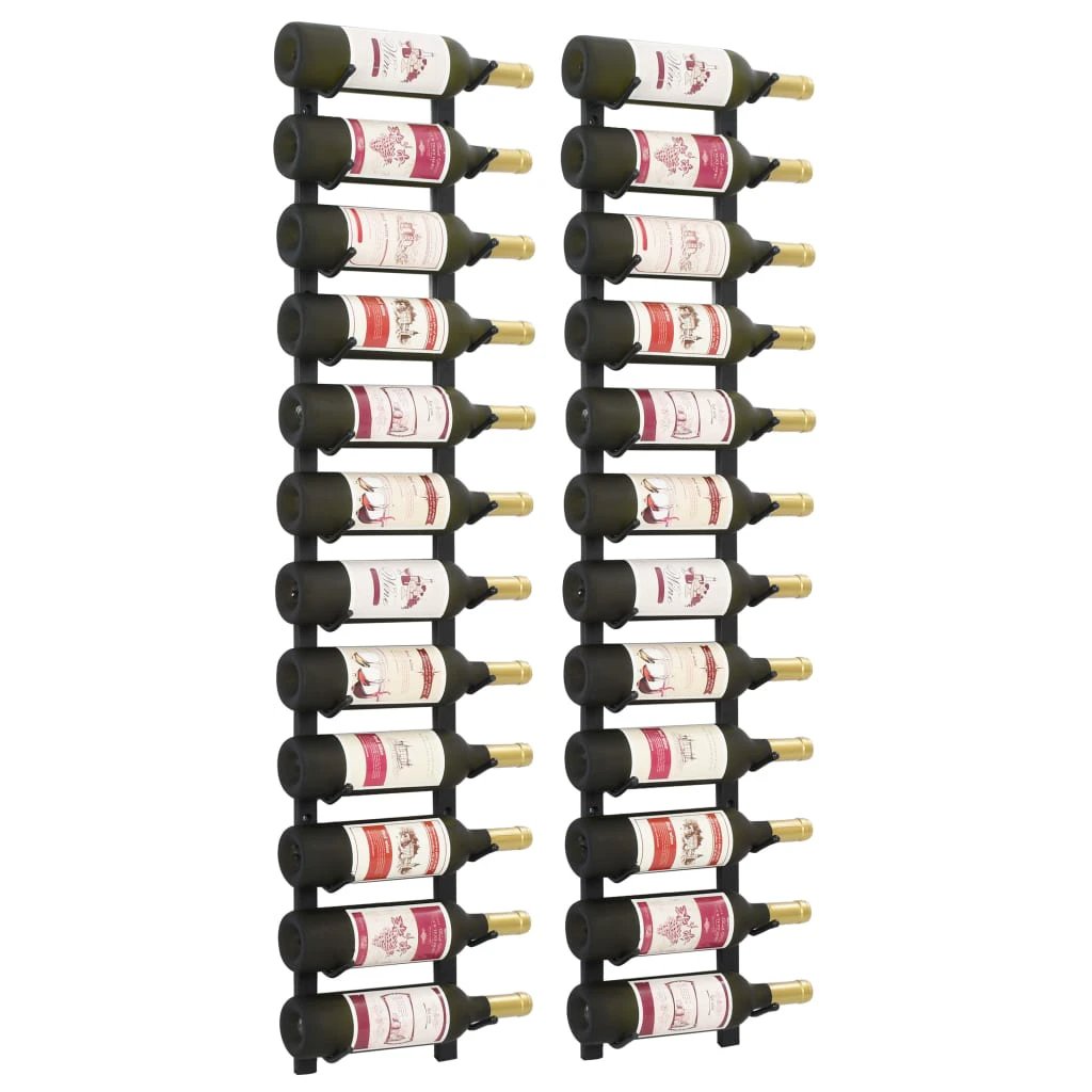 vidaXL Wall Mounted Wine Rack for 12 Bottles White Iron by vidaXL