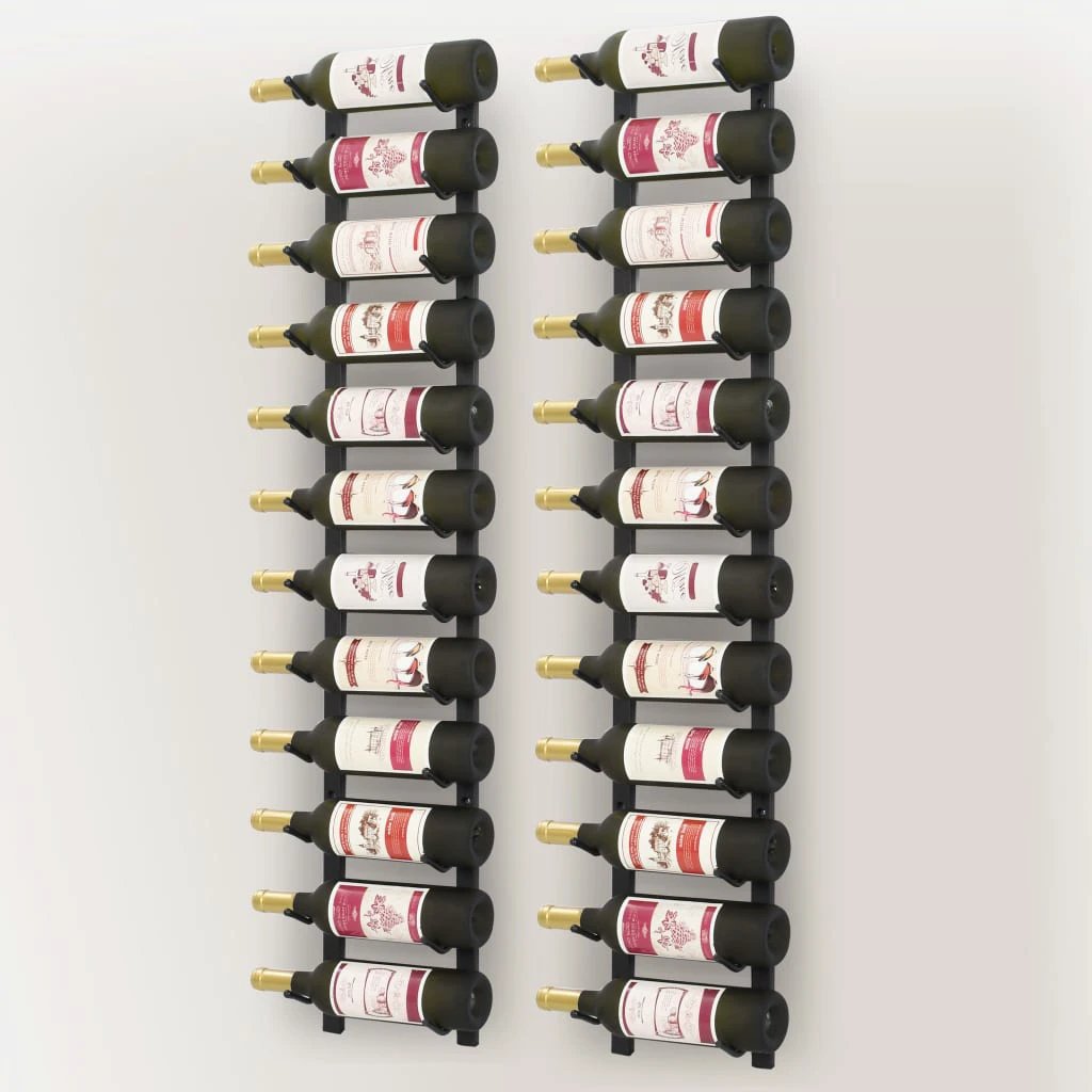 vidaXL Wall Mounted Wine Rack for 12 Bottles White Iron - Wine Rack