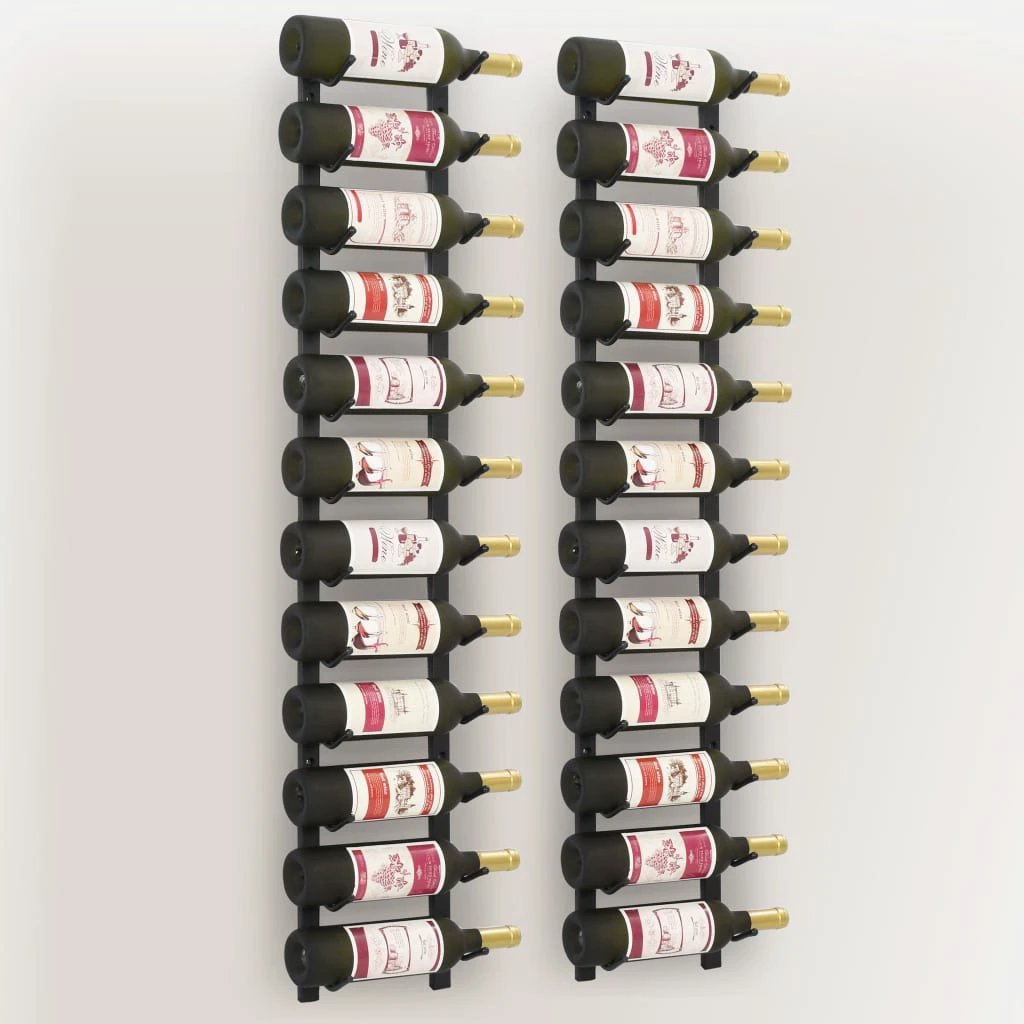 vidaXL Wall Mounted Wine Rack for 12 Bottles White Iron - Wine Rack