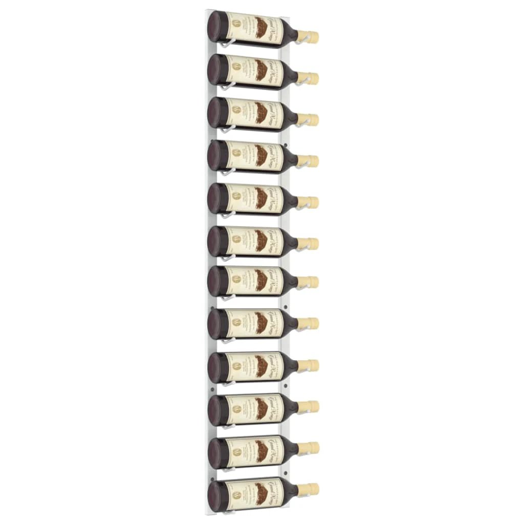 vidaXL Wall Mounted Wine Rack for 12 Bottles White Iron by vidaXL