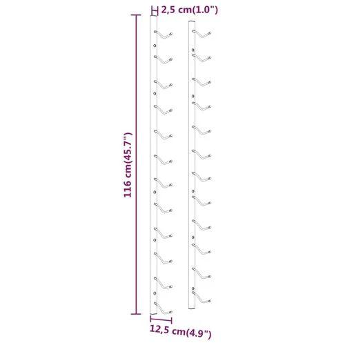 vidaXL Wall Mounted Wine Rack for 12 Bottles White Iron by vidaXL