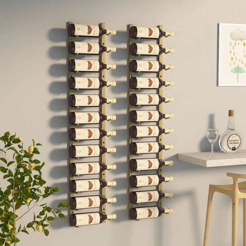 vidaXL Wall Mounted Wine Rack for 12 Bottles White Iron by vidaXL