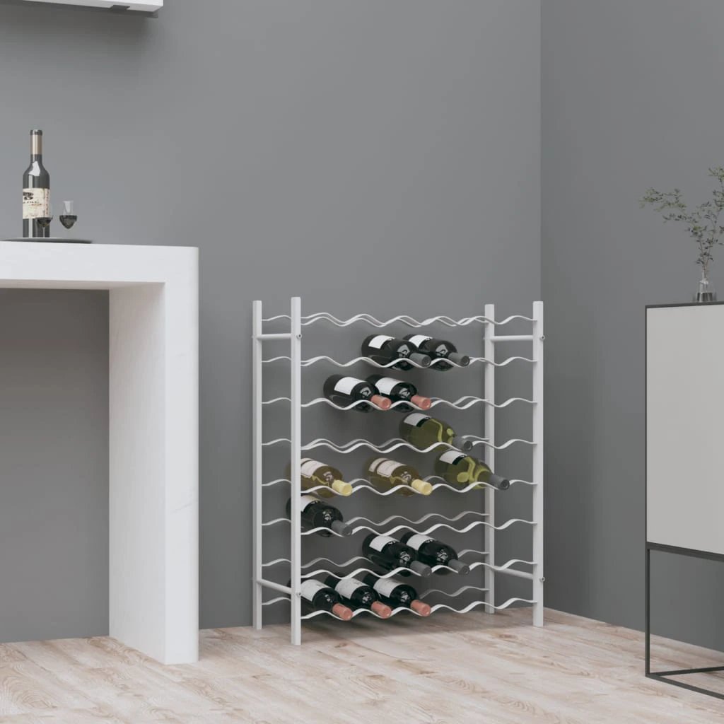 vidaXL Wine Rack for 48 Bottles White Metal - Wine Rack