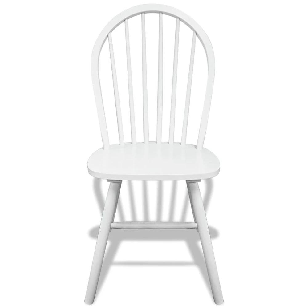 Dining Chairs 6 pcs vidaXL White Solid Rubber Wood by vidaXL